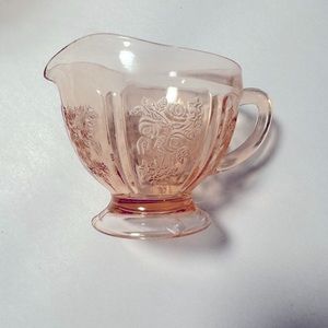Vintage pink creamer glass